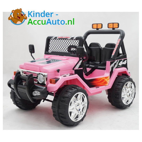 Elektrische kinderauto jeep raptor roze 1