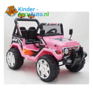 Elektrische kinderauto jeep raptor roze 4