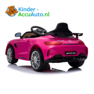 Elektrische kinderauto mercedes GTR AMG roze 4
