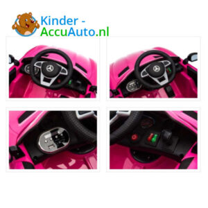 Elektrische kinderauto mercedes GTR AMG roze 7