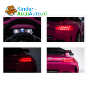 Elektrische kinderauto mercedes GTR AMG roze 8