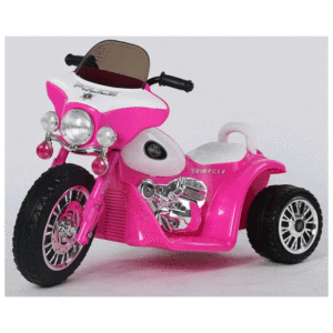 Elektrische politie kindermotor 6v roze 2
