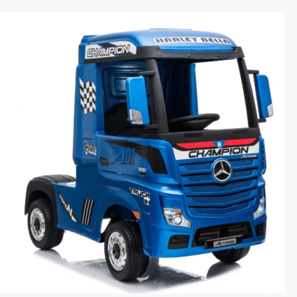 elektrische kinder vrachtwagen mercedes actros blauw 1